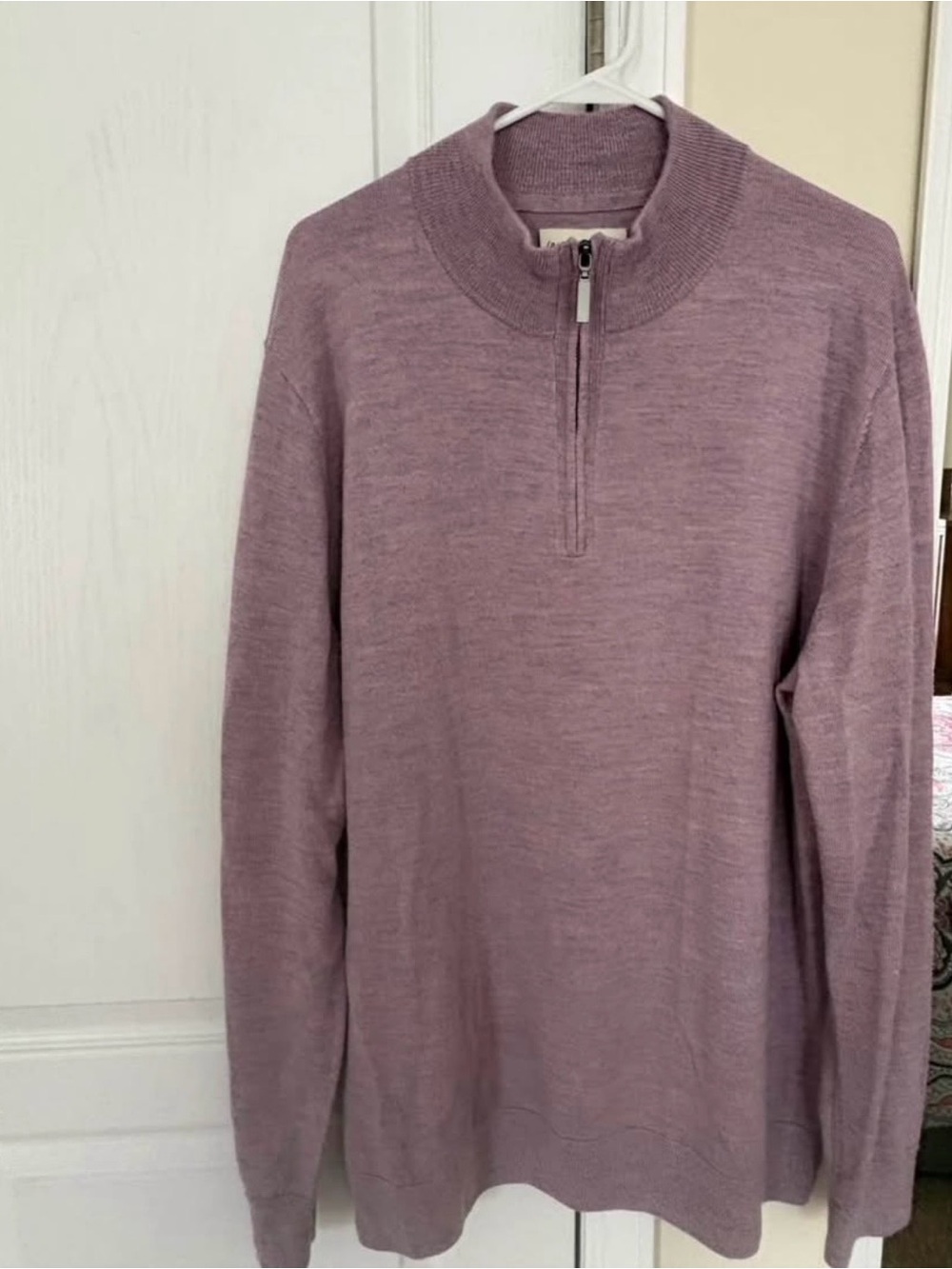 Men's Half-Zip Sweater in Dusty Mauve